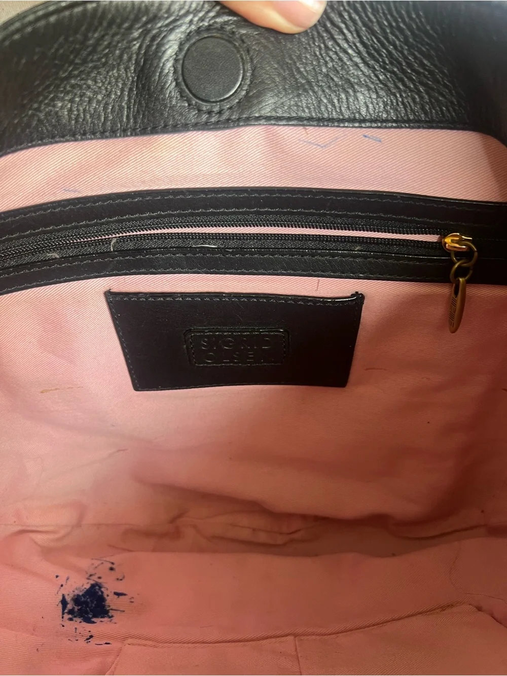 Sigrid Olsen Black Leather Crescent Shoulder Bag